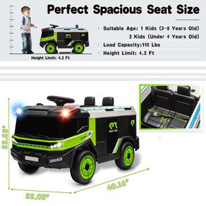 2024 más nuevo al por mayor niños policía eléctrica camión de bomberos Control remoto niños coche de bomberos juguete 12V bebé paseo en coche - Product Image 1