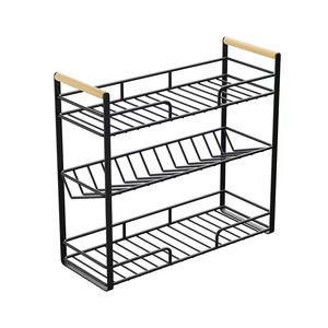 Metal Vertical Seasoning Rack, Dining Table Storage Rack, Kitchen Bedroom and Bathroom Cabinet Storage Rack Kitchen Accessories
