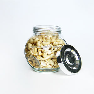 Mayorista 50ml 180ml 380Ml 480ML Frasco de especias de vidrio redondo plano con tapón de rosca plateado para almacenamiento de alimentos de nueces - Product Image 3