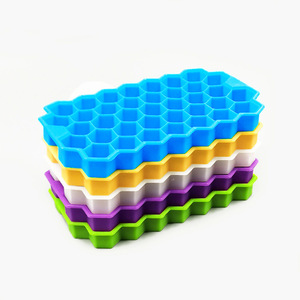Silicone Honeycomb Ice Cube Tray 37 Compartments With Lid For Family Use Dishwasher Safe Freezer Safe Ice Cream Tools - Product Image 1