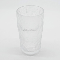 Verre à motif glacier de style nouveau avec texture irrégulière, verre à boire transparent pour l'eau, le whisky, le jus, les boissons