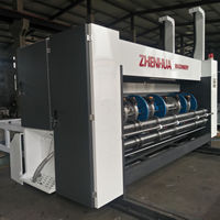 Machine semi-automatique 4 couleurs à alimentation par chaîne pour l'impression, le rainurage et la découpe de boîtes en carton ondulé – Usine de fabrication de cartons