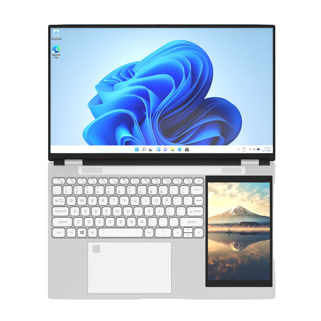 New 2025 15.6"+7" Double Screen IPS Metal Intel Celeron Quad Core DDR4 16GB RAM 2TB SSD Windows 11 Pro Laptop English