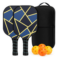 Set Raket Pickleball Ringan Permukaan Fiberglass Inti Sarang Lebah Polipropilena Pegangan Anti-Selip Raket Pickleball