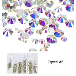 Yantuo Wholesale Crystal AB Ss3ss10ss16ss20 Rhinestones Flat Back Shiny Glass Drill For Nail Art Cup New Year Gift