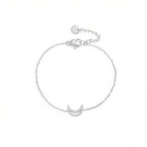Amy Amy Moon <b>Charm</b> <b>Bracelet</b> 925 <b>Silver</b> Zirconia Minimalist Women's Jewelry Everyday Wear - Product Image 5