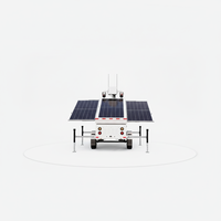ENERGYFIT C600-9M 9m Mobile Solar CCTV Tower Trailer 3 Panel Monokristalin 4x150Ah Baterai IP65 Tahan Air Input DC24V untuk