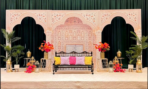 Paneles de Madera para Fondo de Escenario de Boda con Temática Marroquí Exclusiva, Estilo Árabe Jali, para Eventos de Walima y Nikkah - Product Image 6
