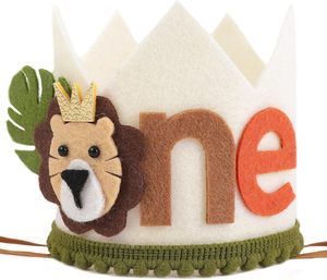 Décoration de fête d'anniversaire pour enfants, couronne de lion pour bébé d'un an, élégante coiffe - Product Image 1