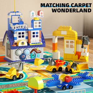 ชุดรูปแบบบล็อกก่อสร้างเม็ดเล็กๆแบบ DIY สำหรับเด็กชุดของเล่นสำหรับงานวิศวกรรมกองไฟอิฐก่อสร้างแบบจำลองพร้อมพรม - Product Image 6