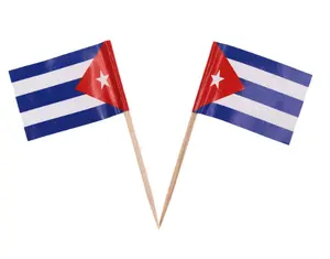 Envío rápido precio bajo Venta caliente Cuba palillos de dientes bandera Toppers perfectos para País de fiesta