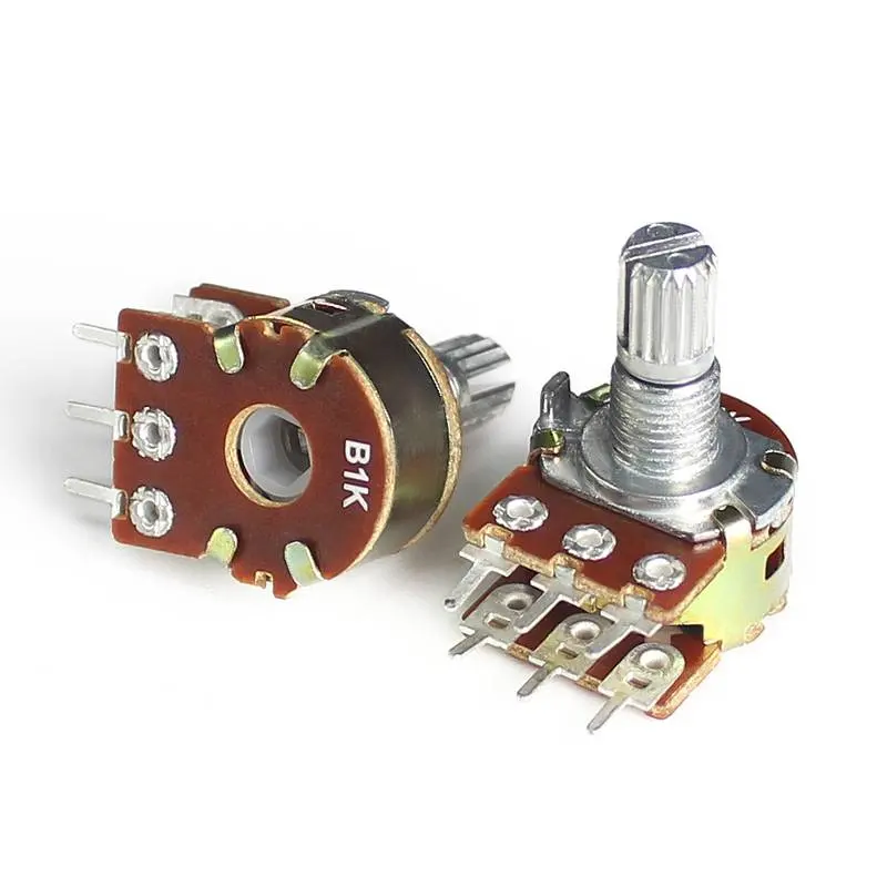 3pin 6pin Lineaire Roterende Potentiometer Variabele Weerstand 15Mm 20Mm 1K 2K 5K 20K 50K 100K 250K 500K B 10K Audio Potentiometer Wh148