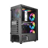 Casing PC Gaming ATX Mid Tower Kabinet Gamer OEM Casing Komputer Transparan dengan Panel Depan Mesh