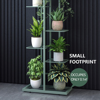 Support de plante de balcon en métal à 6 niveaux conçu présentoir de pot de fleur pour la maison jardin extérieur décor de pépinière