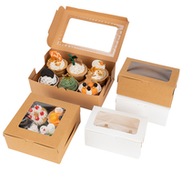 Pour LOKYO Emballage de logo imprimé personnalisé 12 boîtes à muffins/cupcakes à 4 trous pour sushis en gros prêt à gaufrer Matt Laminati