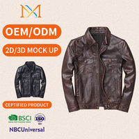 Blouson en cuir véritable pour jeunes hommes, col montant, style coréen, coupe ajustée, épaisseur standard, veste d'extérieur en cuir pour le printemps