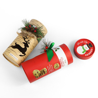 Boîte d'emballage alimentaire en carton cylindrique personnalisée pour macaron, brownie, dessert, pain d'épices de Noël, tube en papier cadeau