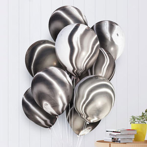 12 inch màu đen hai tầng hai lớp mã não đá cẩm thạch bóng bay cao su trang trí bên cung cấp cầu vồng TIE DYE đá cẩm thạch Bóng cao su - Product Image 4