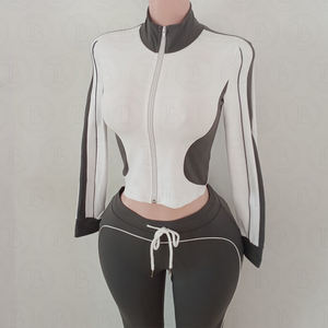 Completo da Palestra Estivo da <span class=keywords><strong>Donna</strong></span> Personalizzato, Set 2 Pezzi Sexy ad Alta Elasticità con Ricami per <span class=keywords><strong>Allenamento</strong></span> e Relax, Pantaloncini e Tuta da Ginnastica - Product Image 2