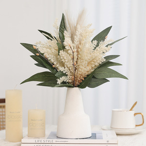 <b>Artificial</b> Reed <b>Bouquet</b> White Plastic Silk Flowers Long Lasting Home Decor Wedding Props - Product Image 1