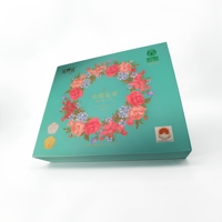 Boîte cadeau rigide personnalisée avec revêtement UV en feuille d'or, emballage en papier écologique pour thé aux fleurs, cadeau de fête