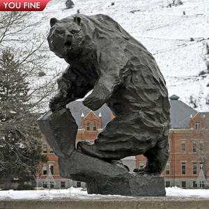 YOUFINE Statua di Orso in Bronzo a Grandezza Naturale, Scultura di Orso <span class=keywords><strong>Grizzly</strong></span> per Decorazione di Campus e Parchi all'Aperto - Product Image 4