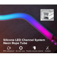 Profilé LED en silicone flexible 1010 1212 1510 1616 2020 302 pour éclairage linéaire encastré, profil LED en silicone découpable