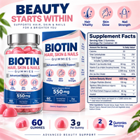 Gummies Quotidiennes Bien-être Cheveux Peau Ongles avec Biotine Collagène Fo-Ti Silice de Bambou Inositol et Vitamines Marque Privée OEM