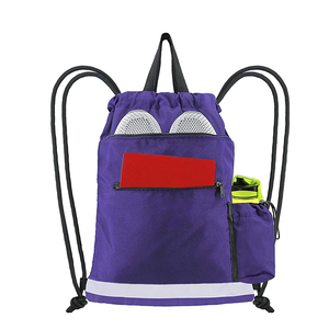 Heavy Duty String Beach Travel Camping Workout Gear Sports Storage Gym Polyester <b>Drawstring</b> <b>Backpack</b> Bag - Product Image 5