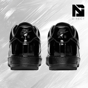Nike Air Force 1 Low en Cuir Verni Premium 'Noir' – Baskets à Lacets à Bout Rond pour la Marche – Style Dropshipping - Product Image 4