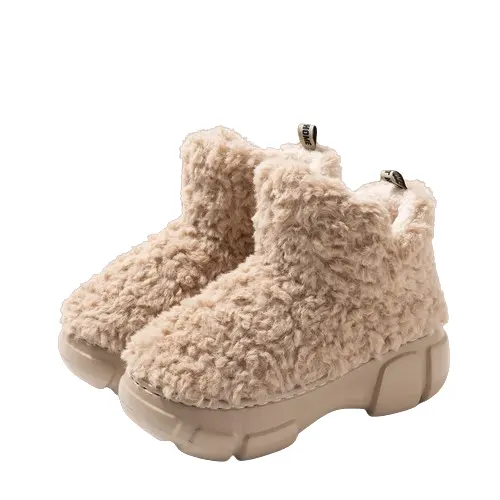 Botas de nieve para mujer al por mayor, zapatos cálidos, Zapatillas de casa, zapatos de nieve ligeros y suaves de felpa para mujer