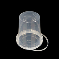 Contenants réutilisables en plastique PP pour thé au lait et boissons Boba, 500 ml/700 ml/1000 ml, seau rond avec poignée, couvercles personnalisés avec logo