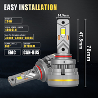 Kit de conversion LED Gview G19W 9005 9006 faible consommation d'énergie HB3 HB4 P20d haute efficacité 200W 48000 lumens 6000K avec CE