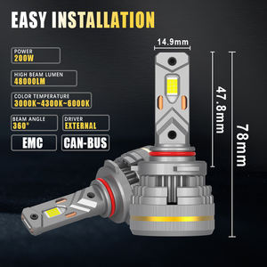 Kit de conversion LED Gview G19W 9005 9006 faible consommation d'énergie <span class=keywords><strong>HB3</strong></span> HB4 <span class=keywords><strong>P20d</strong></span> haute efficacité 200W 48000 lumens 6000K avec CE - Product Image 2