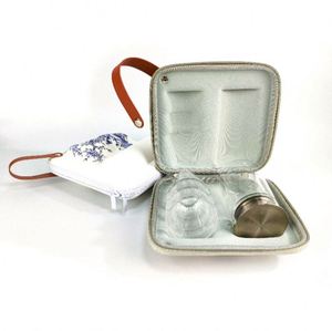 Sac de rangement pour service à thé en EVA de qualité supérieure avec poignées, étanche, pour voyage/maison/extérieur, compartiments personnalisés, taille compacte 18,5x17cm - Product Image 1