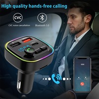 C18 double USB chargeur de voiture 1 an transmetteur FM appel mains libres sans fil BT5.3 lecteur MP3 de voiture 5V3A stéréo lumière colorée WAV