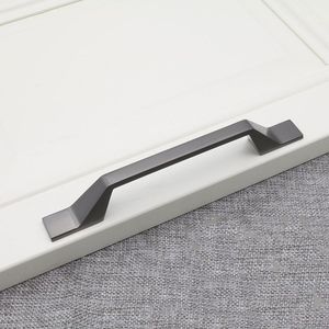 Furniture Hardware Accessories <strong>Black</strong> Aluminum Handle American Cabinet <strong>Door</strong> Handle Drawer Wardrobe <strong>Door</strong> Handle - Product Image 6