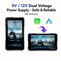 Navigation Moto avec Écran Horizontal/Vertical Commutable, Prise en Charge CarPlay et Android Auto Sans Fil, Double Alimentation 5V/12V, Écran 5 Pouces, et Système TPMS