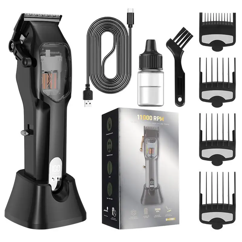 11000RPM Professional Cordless Barber Machine 3000mAh High Speed Magnetic Motor Hair Clipper Trimmer For Men Salon Use