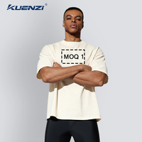 T-shirts Kuenzi à logo personnalisé, coupe classique, 100% coton, 240 GSM, doux, durables, blancs, grandes tailles, col rond, coupe ample pour hommes