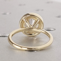 Bague de fiançailles solitaire en diamant de laboratoire 1 carat, sertie pavé, avec halo, en or massif 10K/14K/18K, certifiée IGI, CVD/HPHT, personnalisable