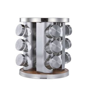 Rotary Holder <b>Spice</b> Seasoning Organizer with Bottle Glass Seasoning Bottle Wholesale Premium Seasoning Bottle Glass - Product Image 5
