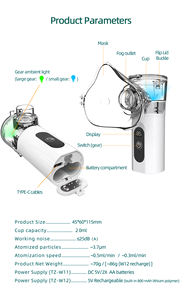 Hot Sale Fast Delivery Electric <strong>Atomizer</strong> Mask Product Chinese Medicine MIni Portable <strong>Nebulizer</strong> Machine for Adults Kids - Product Image 3