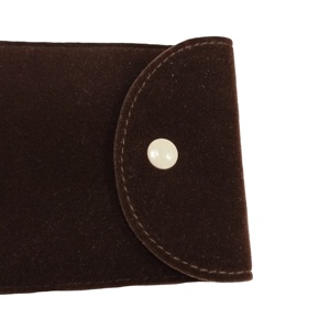 Custom Velvet Jewelry <b>Watch</b> Pouches - Square & <b>Rectangular</b> Brown Flocked Lining Bags (Size/Color MOQ) - Product Image 1