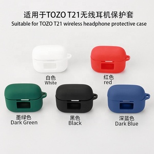 Usine prix de gros housse pour écouteurs pour <span class=keywords><strong>Tozo</strong></span> T21 housse en silicone souple étui de protection absorbant les chocs avec porte-clés - Product Image 6