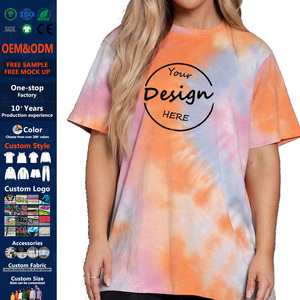 Custom <strong>Womens</strong> Baggy <strong>Tie</strong> <strong>Dye</strong> <strong>Women</strong> <strong>T</strong> <strong>Shirts</strong> High Quality Soft Combed Cotton Screen Print Plain <strong>Tie</strong> <strong>Dye</strong> Oversized Tshirt for Woman - Product Image 1