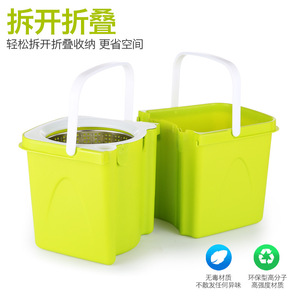 Rotary Mop <b>Bucket</b> Dual Drive Detachable 48x25x24cm Microfiber Mop Floor Cleaning Set - Product Image 5