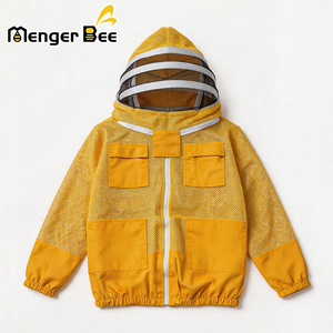Breathable Mesh Beekeeping Protective Equipment Anti Sting Beekeeping Jacket Half <b>Suit</b> Ventilated Mesh Fabric with Zipper Veil - Product Image 1