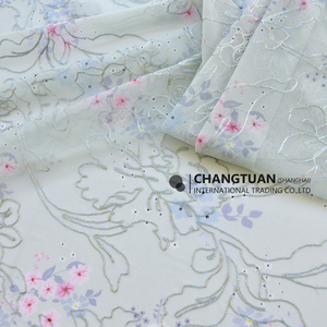 Chất Lượng Cao Vàng Thêu Co Giãn Ren Vải Hoa Net Thêu Vải Phụ Nữ Ăn Mặc Chất Liệu - Product Image 5