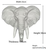 Sculpture en forme d'éléphant BZY pour la décoration murale de la maison, grande sculpture en résine pour les murs extérieurs des bâtiments